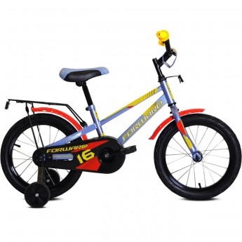 Велосипед FORWARD METEOR 16 (2022) серый/желтый Велосипед FORWARD METEOR 16 (2022) серый/желтый