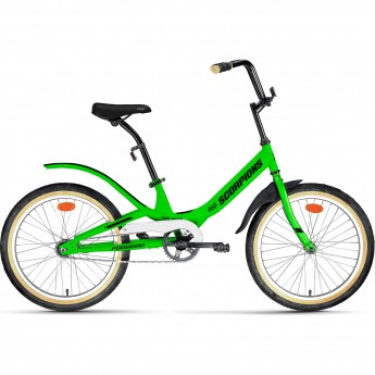 Велосипед FORWARD SCORPIONS 20 1.0, рама 10.5", 2022, ярко-зеленый/черный Велосипед FORWARD SCORPIONS 20 1.0, рама 10.5", 2022, ярко-зеленый/черный