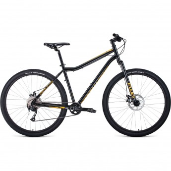 Велосипед FORWARD SPORTING 29 X disc (2020) черный/золотой с рамой 21"