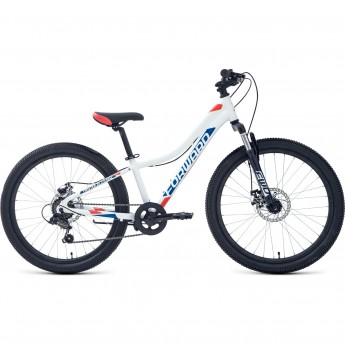 Велосипед FORWARD TWISTER 24 2.0 D (2022) белый/красный Велосипед FORWARD TWISTER 24 2.0 D (2022) белый/красный